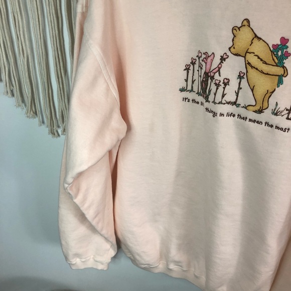 Vintage Walt Disney Pooh Piglet It's The Little Things Graphic Sweatshirt M - Picture 9 of 9